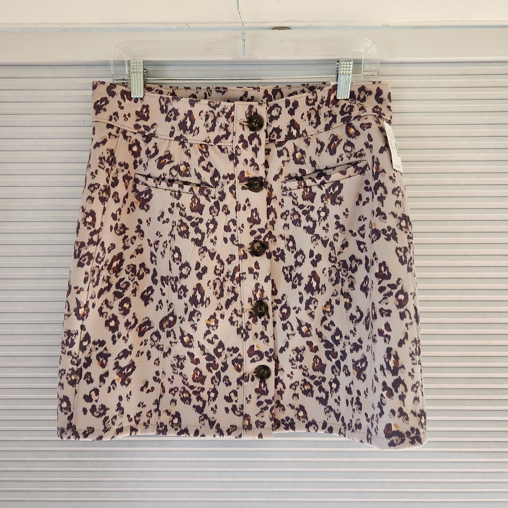 Women's Size 10 Maurices Leopard Print Pencil Skirt Brown & Cream New With Tags